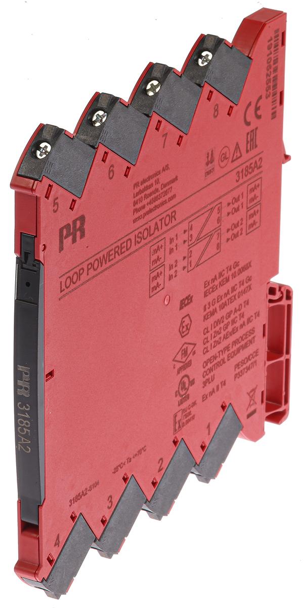 Produktfoto 1 von PR Electronics 3100 Schleifengespeister Signaltrenner , Schleifengespeister Isolator, Strom 0 → 23mA EIN / Strom