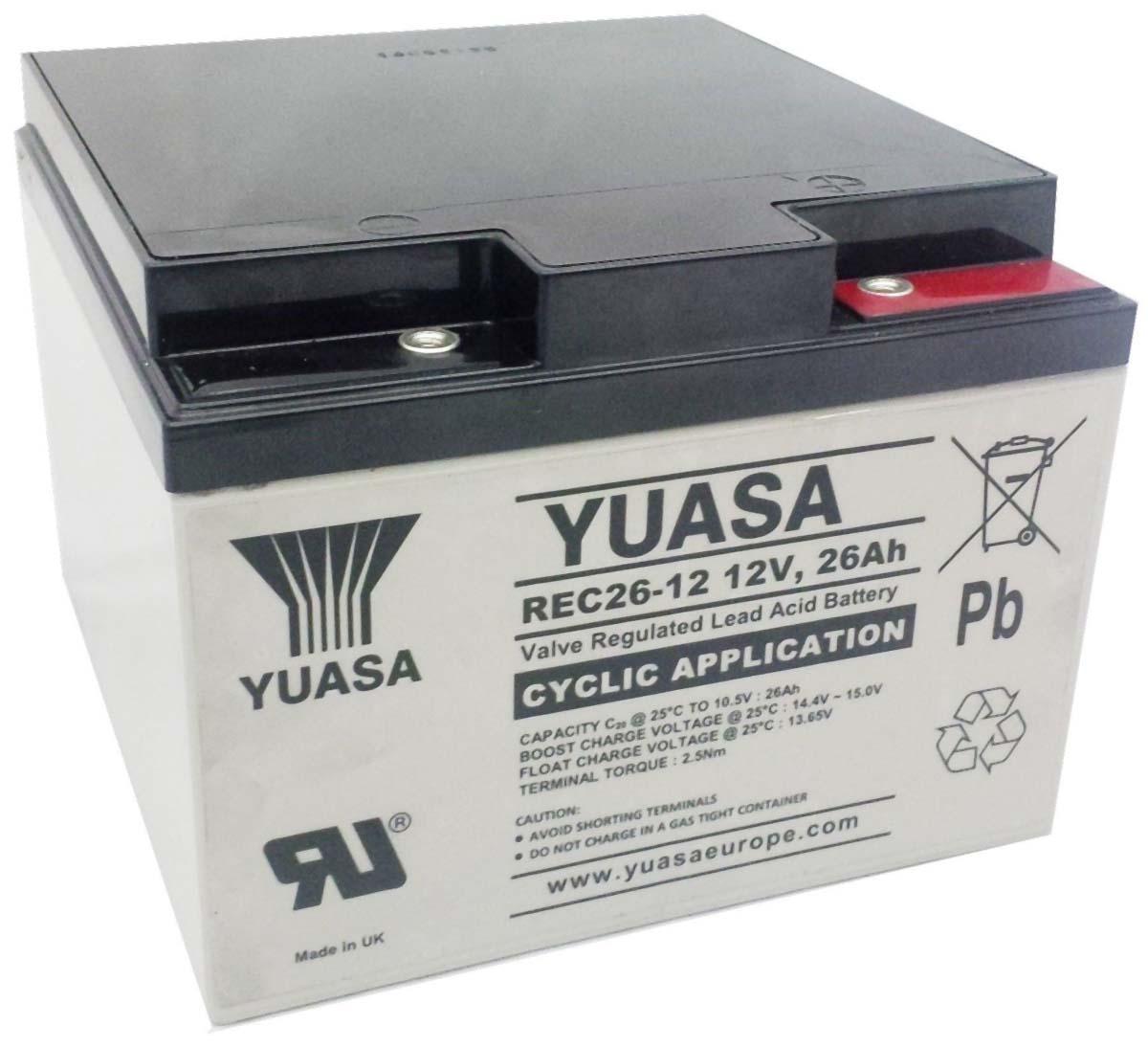 Produktfoto 1 von Yuasa Abgedichteter Bleiakku, 12V / 26Ah, M5-Anschluss, 166 x 175 x 125mm