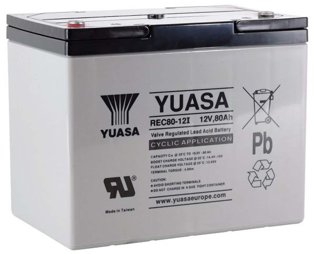 Produktfoto 1 von Yuasa Abgedichteter Bleiakku, 12V / 80Ah, M6-Anschluss, 259 x 168 x 212.5mm