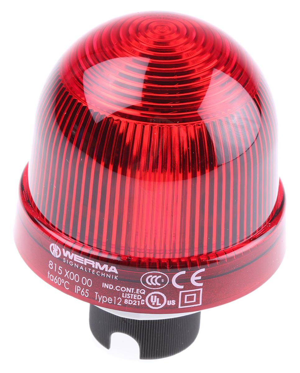 Produktfoto 1 von Werma EM 815, Glühlampe Dauer Signalleuchte Rot, 12 → 230 V AC/DC, Ø 75mm x 97mm