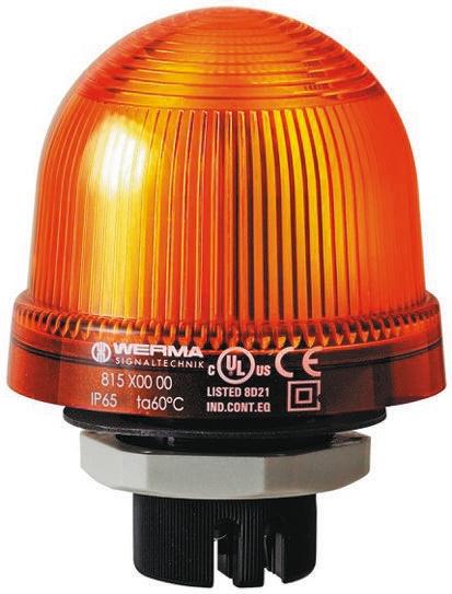 Produktfoto 1 von Werma EM 815, Glühlampe Dauer Signalleuchte Gelb, 12 → 240 V ac/dc, Ø 75mm x 97mm