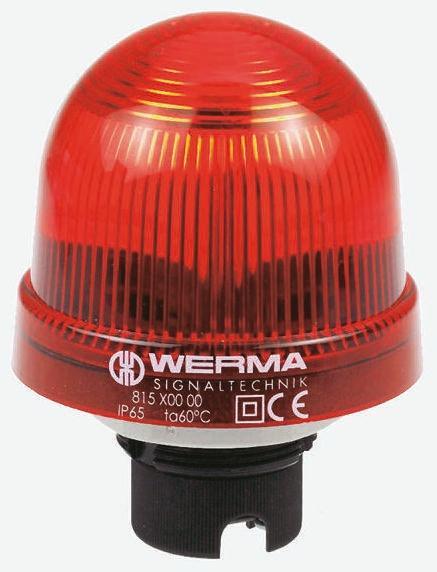 Produktfoto 1 von Werma EM 817, Xenon Blitz Signalleuchte Rot, 230 V ac, Ø 75mm x 97mm