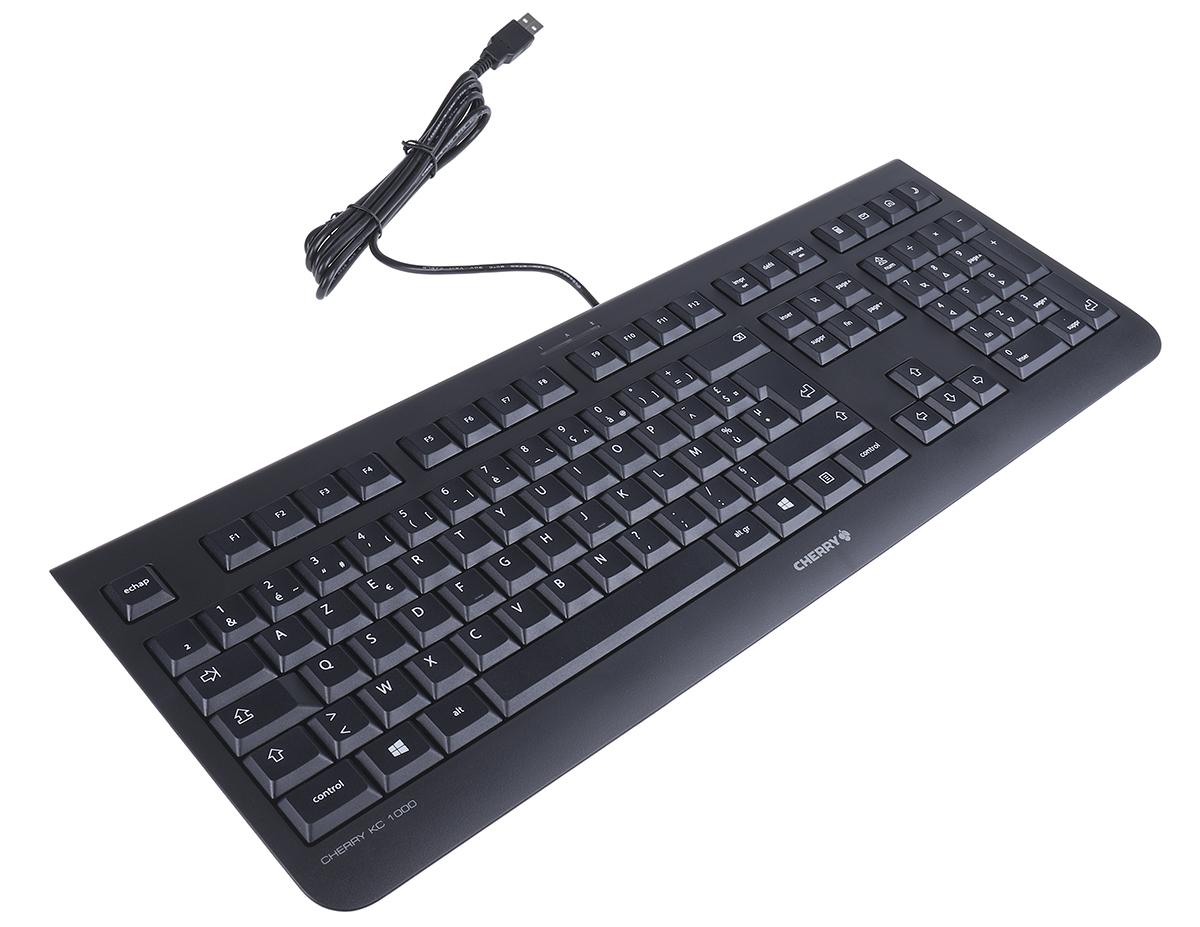 Produktfoto 1 von CHERRY Tastatur AZERTY Kabelgebunden Schwarz USB, 458 x 170 x 20mm