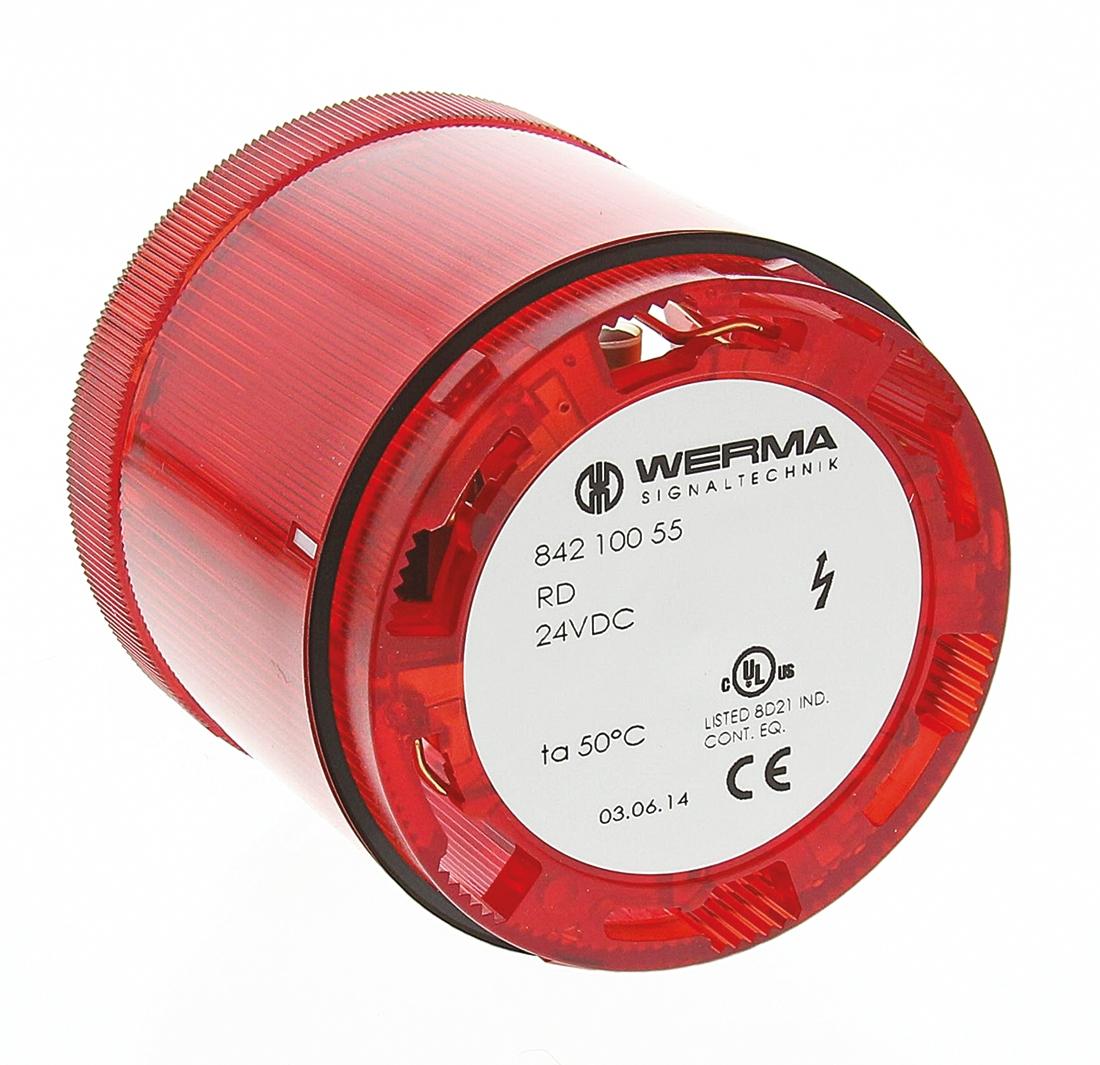 Produktfoto 1 von Werma KombiSIGN 70 842 Xenon Signalleuchte Blitz-Licht Rot, 24 V dc, 70mm x 65.5mm