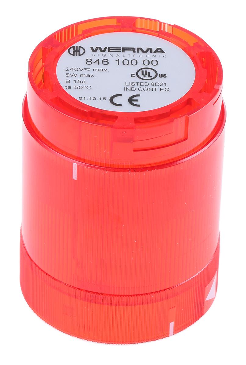 Produktfoto 1 von Werma KombiSIGN 50 846 Signalleuchte Dauer-Licht Rot, 12 → 230 V ac/dc, 50mm x 67mm