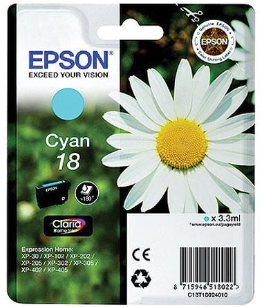 Produktfoto 1 von Epson 18 Druckerpatrone für Epson Patrone Cyan 1 Stk./Pack Seitenertrag 180