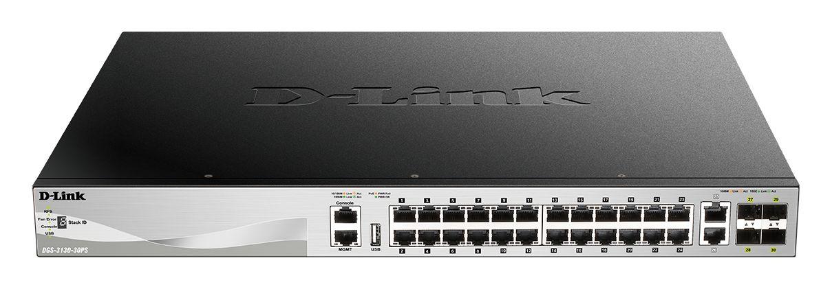 Produktfoto 1 von D-Link DGS-3130-30PS Netzwerk Switch PoE 30-Port Managed Switch UK