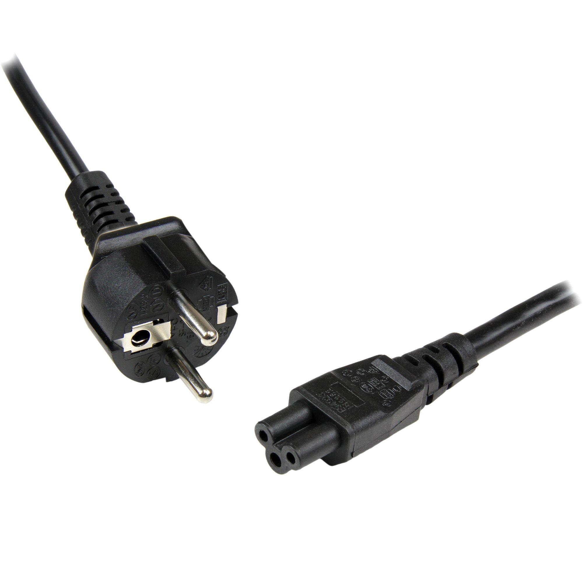 Produktfoto 1 von StarTech.com Netzkabel, 3-adrig Typ Kupfer Schwarz x 0,75 mm² 2,5 A (Ampere), 1m, 250 V, PVC