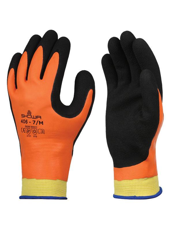 Produktfoto 1 von Showa 406 Arbeitshandschuhe, Größe 7, S, Schneidfest, Nylon, Polyester Orange 1Paar Stk.