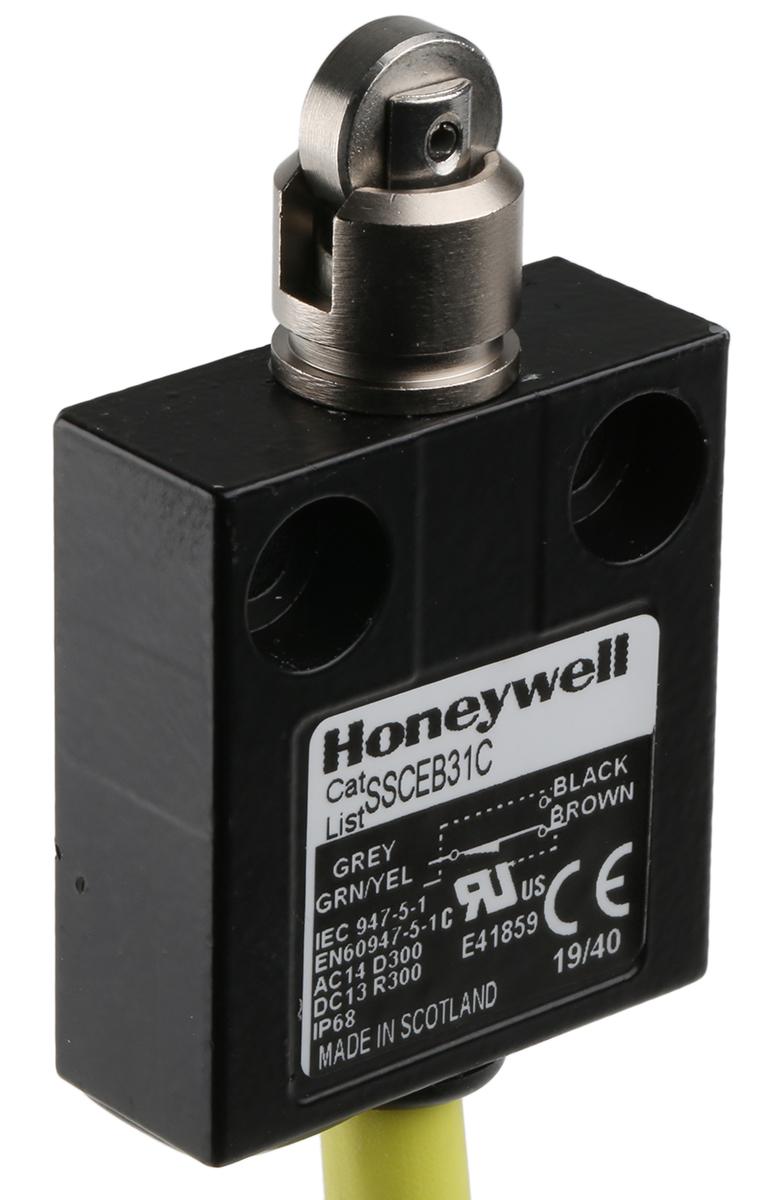 Honeywell SSCE Endschalter, Stößel, 1-poliger Wechsler, Schließer/Öffner, IP 68, Zinkdruckguss, 4A Anschluss Kabel