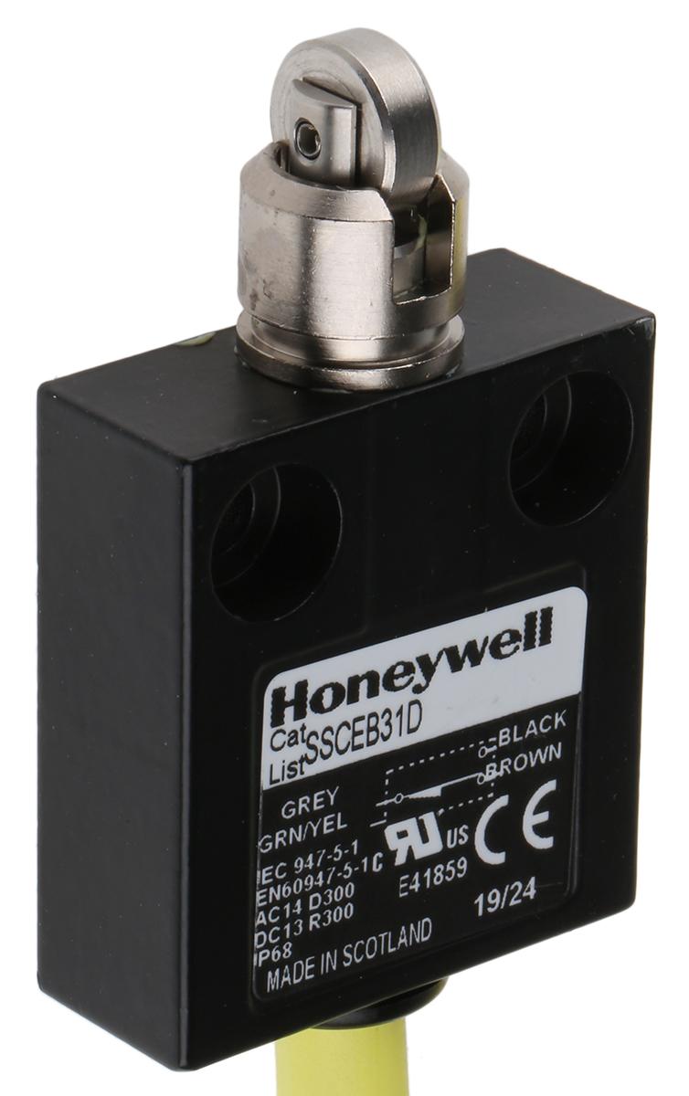 Honeywell SSCE Endschalter, Stößel, 1-poliger Wechsler, Schließer/Öffner, IP 68, Zinkdruckguss, 4A Anschluss Kabel