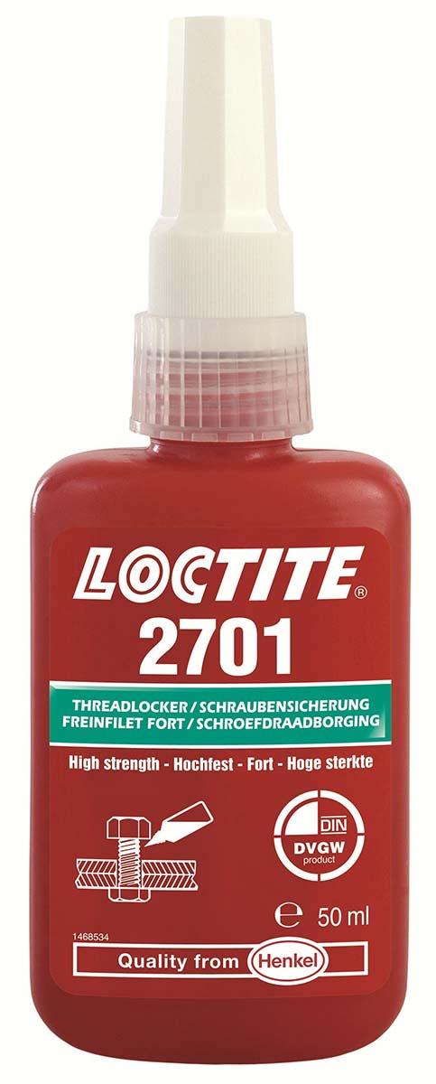 Produktfoto 1 von Loctite 2701 Schraubensicherungsklebstoff anaerob Flüssig Grün 50 ml, Hochfest aushärtend in 12 h