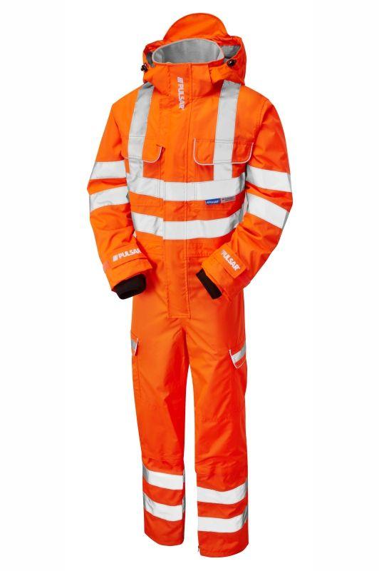 PULSAR Warnschutz-Overalls, XXL, Wiederverwendbar, , Orange, Wasserdicht