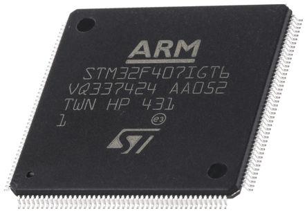 Produktfoto 1 von STMicroelectronics Mikrocontroller STM32F4 ARM Cortex M4 32bit SMD 2,048 MB LQFP 176-Pin 180MHz 256 KB RAM 2xUSB