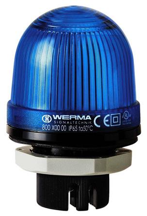 Produktfoto 1 von Werma EM 800, Glühlampe Dauer Signalleuchte Blau, 12 → 240 V ac/dc, Ø 57mm x 85mm