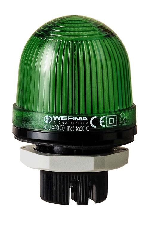 Produktfoto 1 von Werma EM 801, LED Dauer Signalleuchte Grün, 24 V ac/dc, Ø 57mm x 85mm