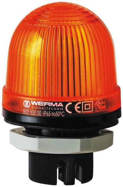 Produktfoto 1 von Werma EM 801, LED Dauer Signalleuchte Gelb, 24 V ac/dc, Ø 57mm x 85mm