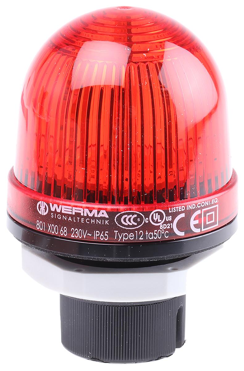 Produktfoto 1 von Werma EM 801, LED Dauer Signalleuchte Rot, 230 V ac, Ø 57mm x 85mm