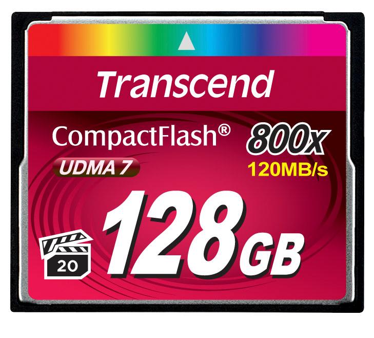 Produktfoto 1 von Transcend Speicherkarte, 128 GB, CompactFlash, 800x, MLC