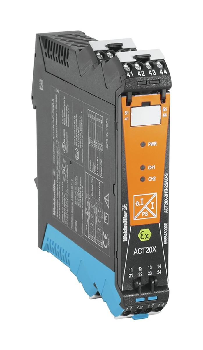 Weidmüller ACT20X Signalwandler, Temperaturwandler 19.2 → 31.2V, Strom, RTD, Thermoelement 0 → 20mA EIN /