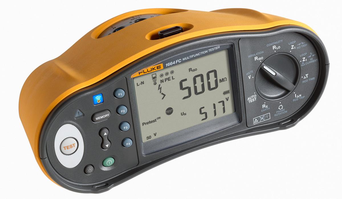 Fluke 1664FC Installationstester, Phase-Erde, Phase-Neutral autom.RCD Rampentest, 50 V, 100 V, 250 V, 500 V, 1000 V,