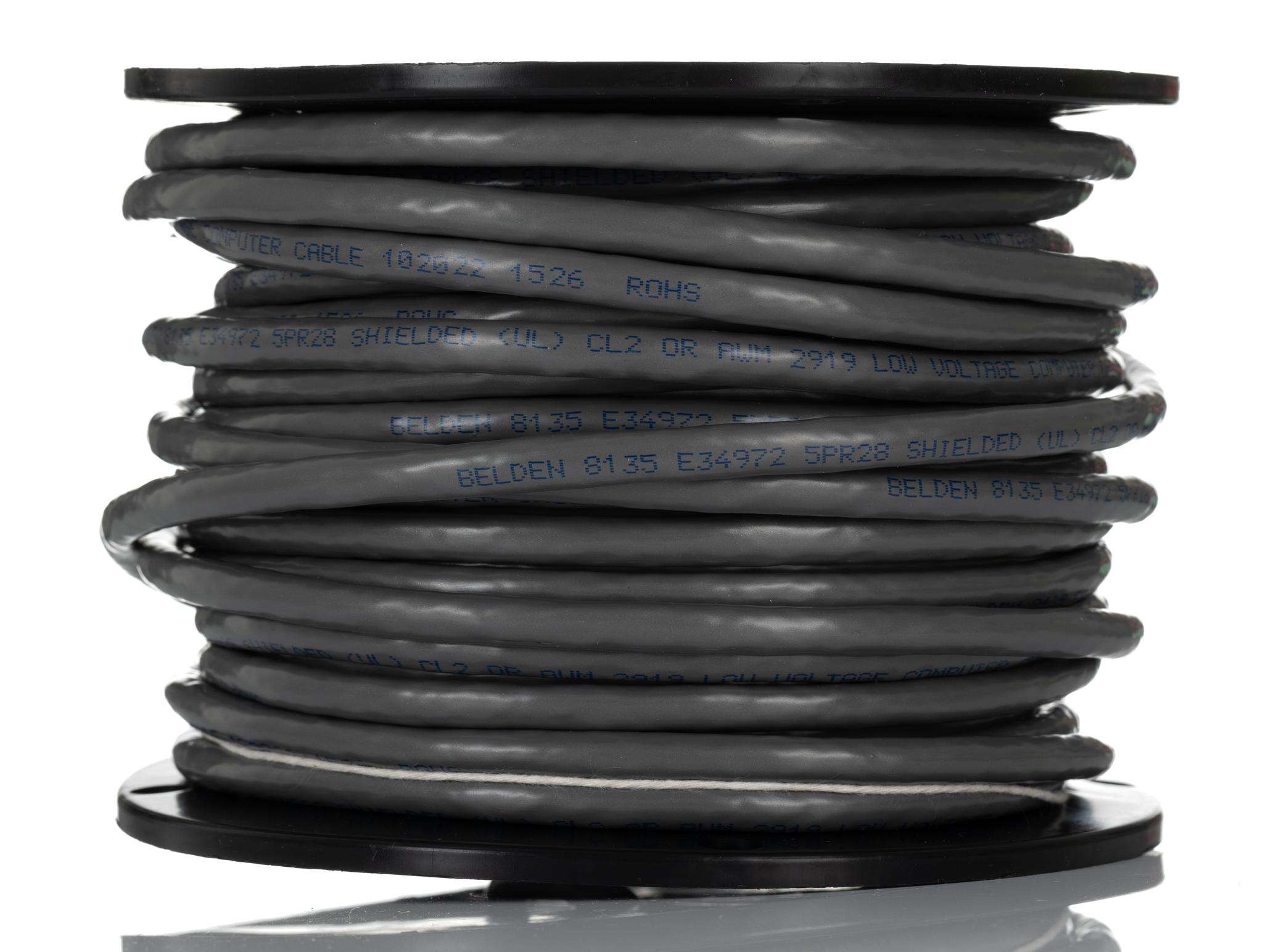 Produktfoto 1 von Belden 8135 Datenkabel, 5-paarig 0,07 mm² Ø 7.62mm F/UTP Schirmung PVC isoliert Twisted Pair Chrom