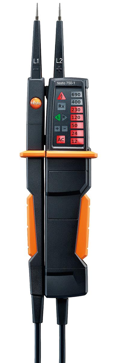 Testo 750-1 LED Spannungsprüfer mit Durchgangsprüfung, CAT III 1000V, ISO-kalibriert