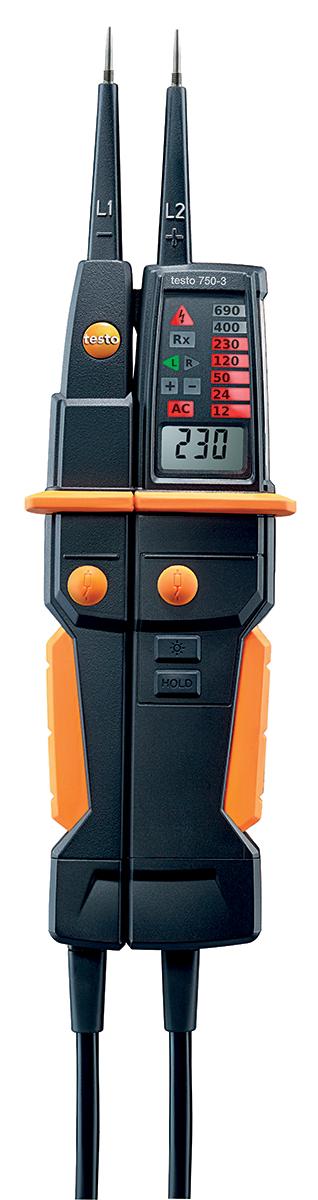 Produktfoto 1 von Testo 750-3 LCD, LED Spannungsprüfer mit Durchgangsprüfung, CAT III 1000V, ISO-kalibriert