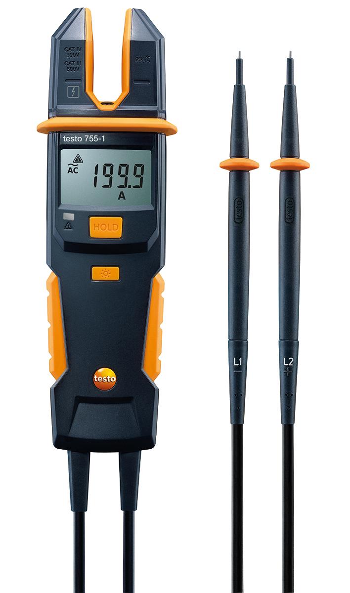 Testo 755-1 LCD Spannungsprüfer mit Durchgangsprüfung, CAT III 1000V, ISO-kalibriert