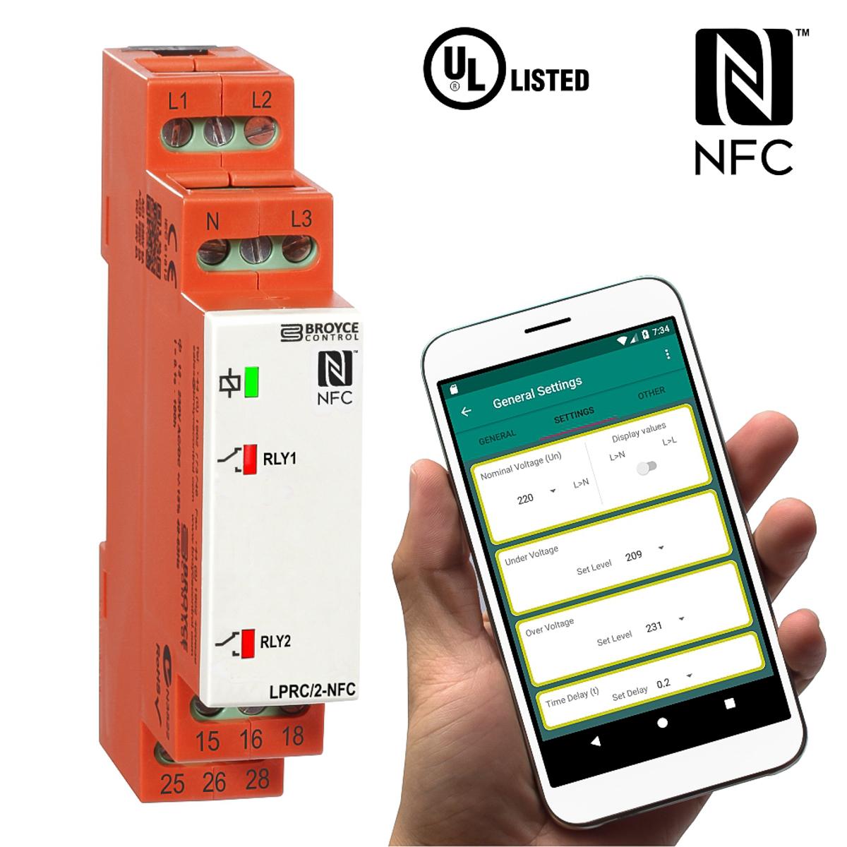 Produktfoto 1 von Broyce Control L NFC-Überwachungsrelais, für Phase, Spannung 243 → 540V ac 3-phasig, 1-poliger Wechsler