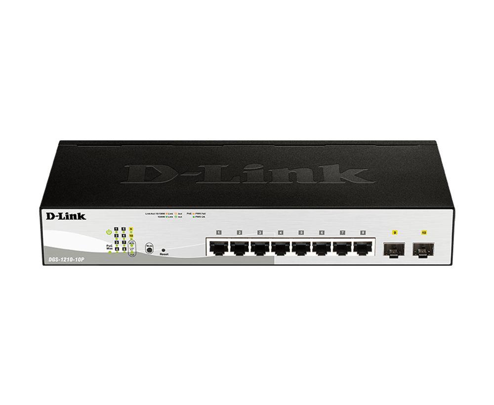 D-Link DGS-1210-10P Ethernet-Switch Rackmontage PoE 10-Port Smart 10/100/1000Mbit/s 280 x 126 x 44mm