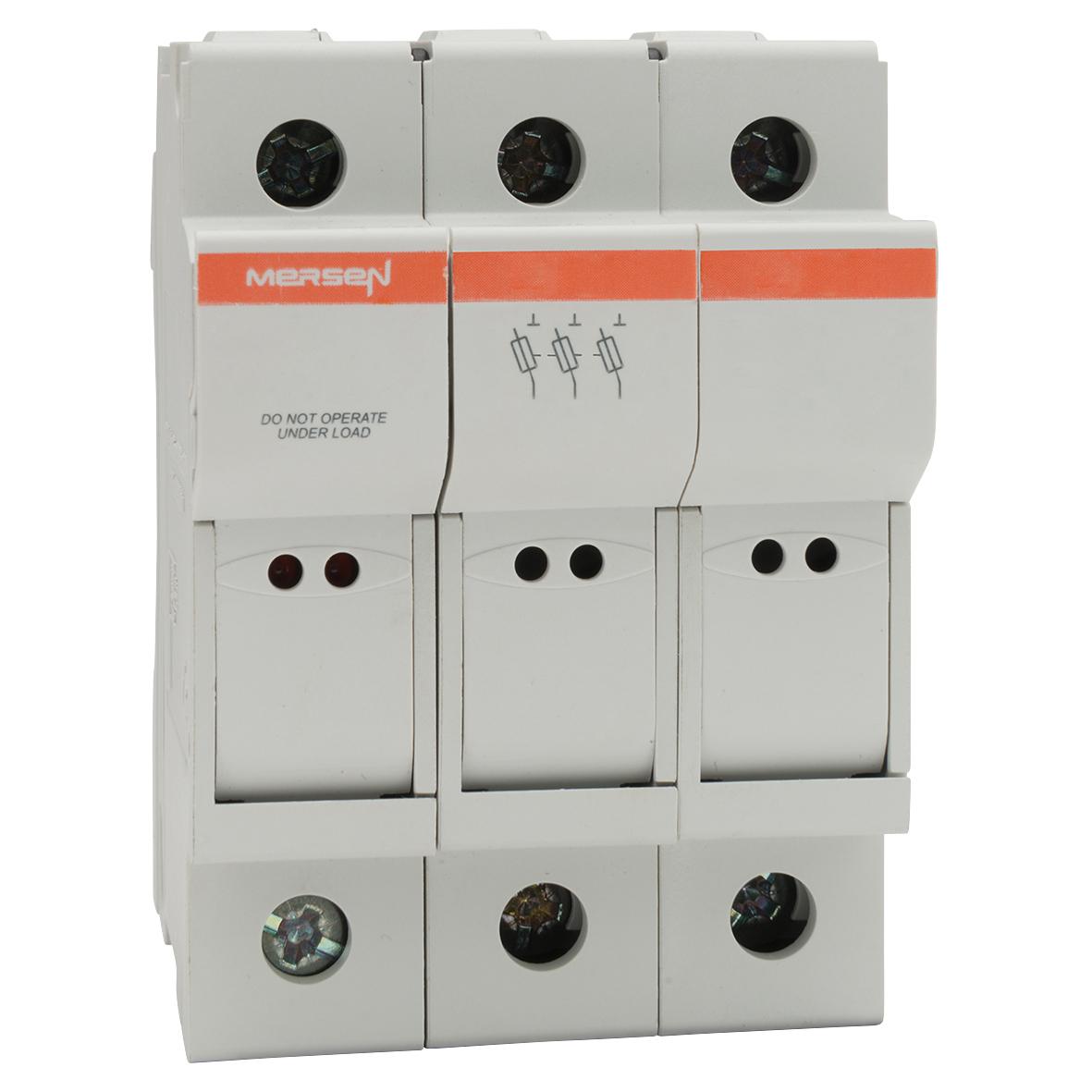 Mersen Sicherungshalter für Hutschienenmontage Modulostar für 8 x 31mm Sicherungen 25A 400V ac, Serie CMC8 3P-polig