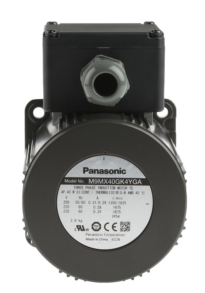 Produktfoto 1 von Panasonic M9M, 3-Phasen 4-Pol Wechselstrommotor Umschaltbar, 40 W 1340 U/min @ 230 V