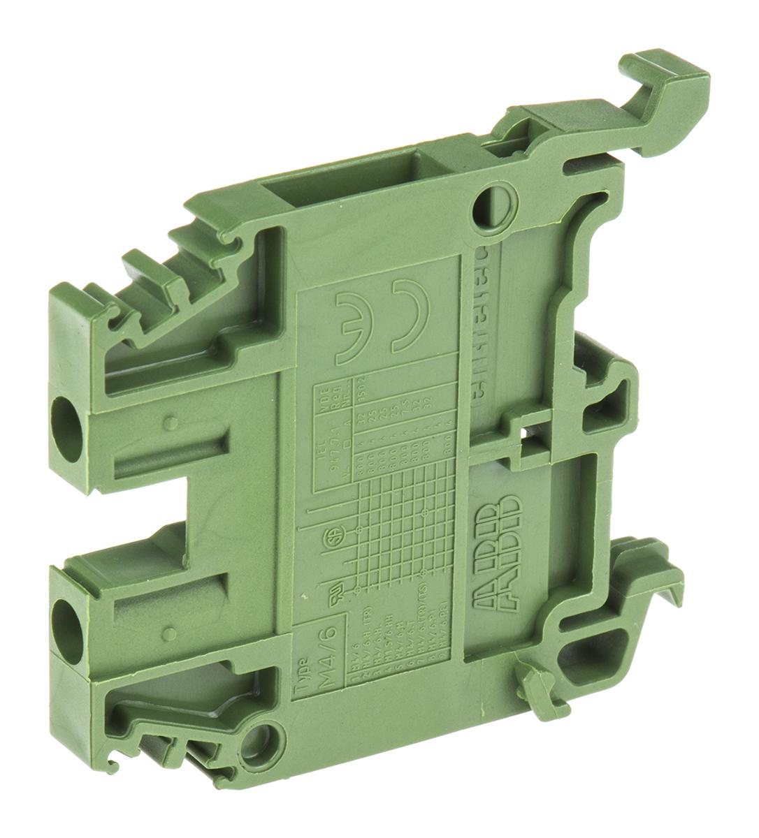 Entrelec SNA Reihenklemmenblock Einfach Grün, 4mm², 1 kV ac / 32A