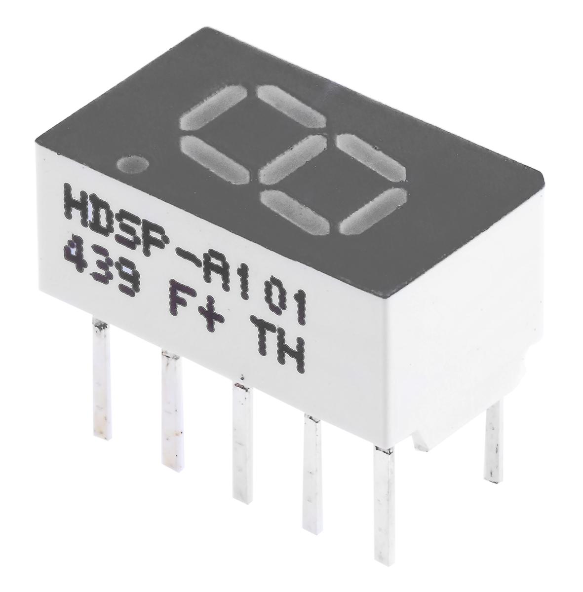 Broadcom LED-Anzeige 7-Segment, Rot 637 nm Zeichenbreite 4.2mm Zeichenhöhe 7.6mm Durchsteckmontage