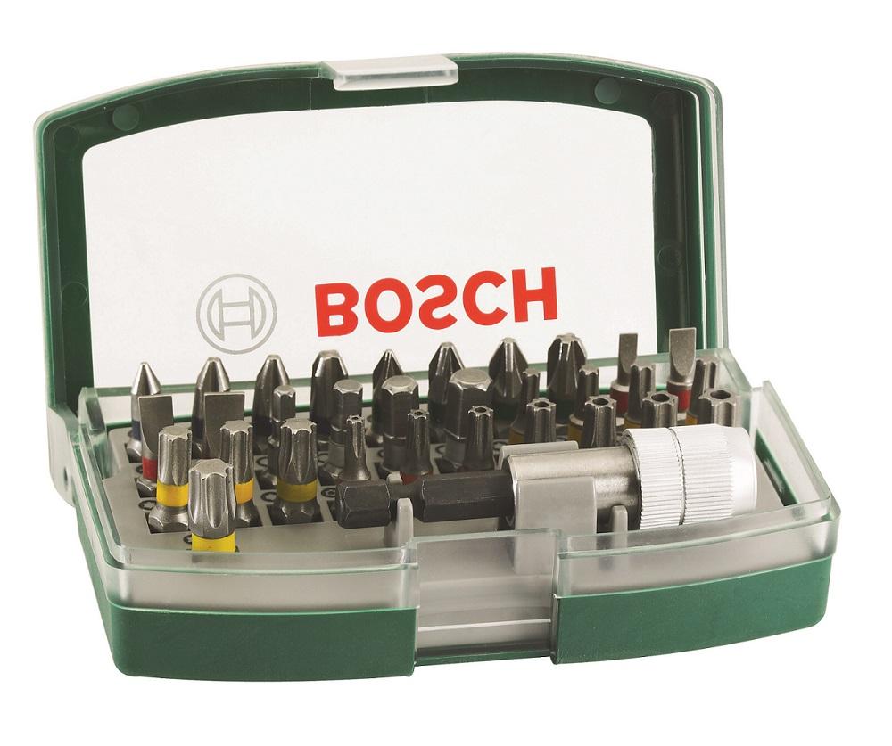 Produktfoto 1 von Bosch Schlitz, Sechskant, PHILLIPS®, POZIDRIV, TORX® Schraubendreher-Bit-Satz 130 x 67 x 45 mm, 32-teilig