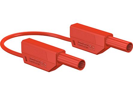 Produktfoto 1 von Staubli Messleitung 4mm Stecker / Stecker, Rot PVC-isoliert 2m / 32A CAT II 1000V