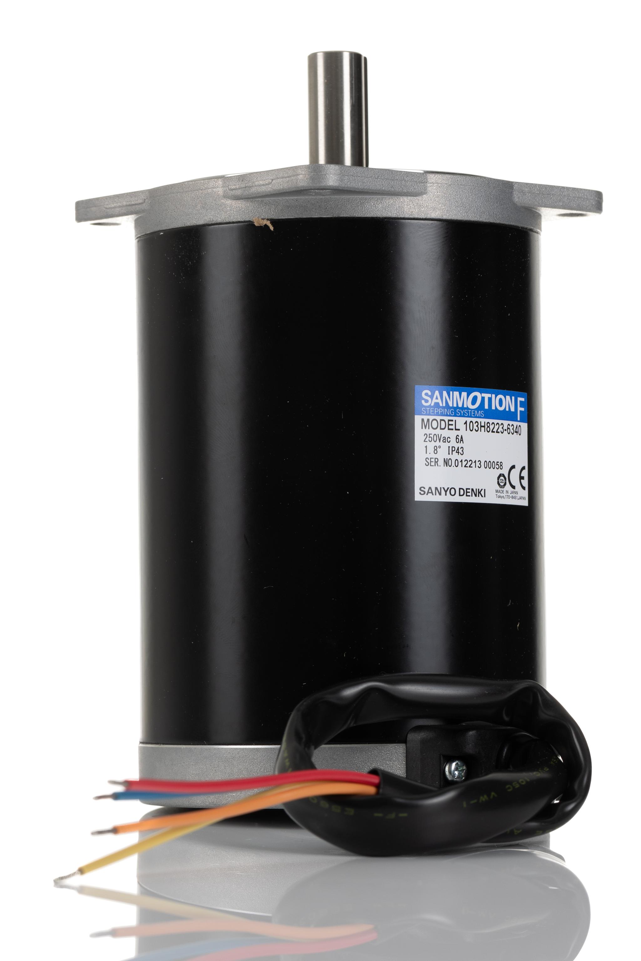 Produktfoto 1 von Sanyo Denki 103H8  Hybrid 1.8° Schrittmotor 100 V / 6 A 7.44Nm 4-adrig, 85.85 x 85.85mm Wellen-Ø 12mm