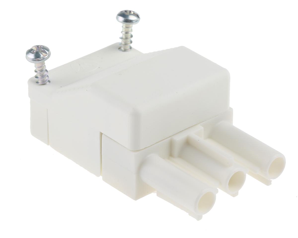 Produktfoto 1 von Wieland Stecker ST18 Leuchtensteckverbinder, Stecker, Kontakte: 3, 16A, Weiß, 2.5 mm²