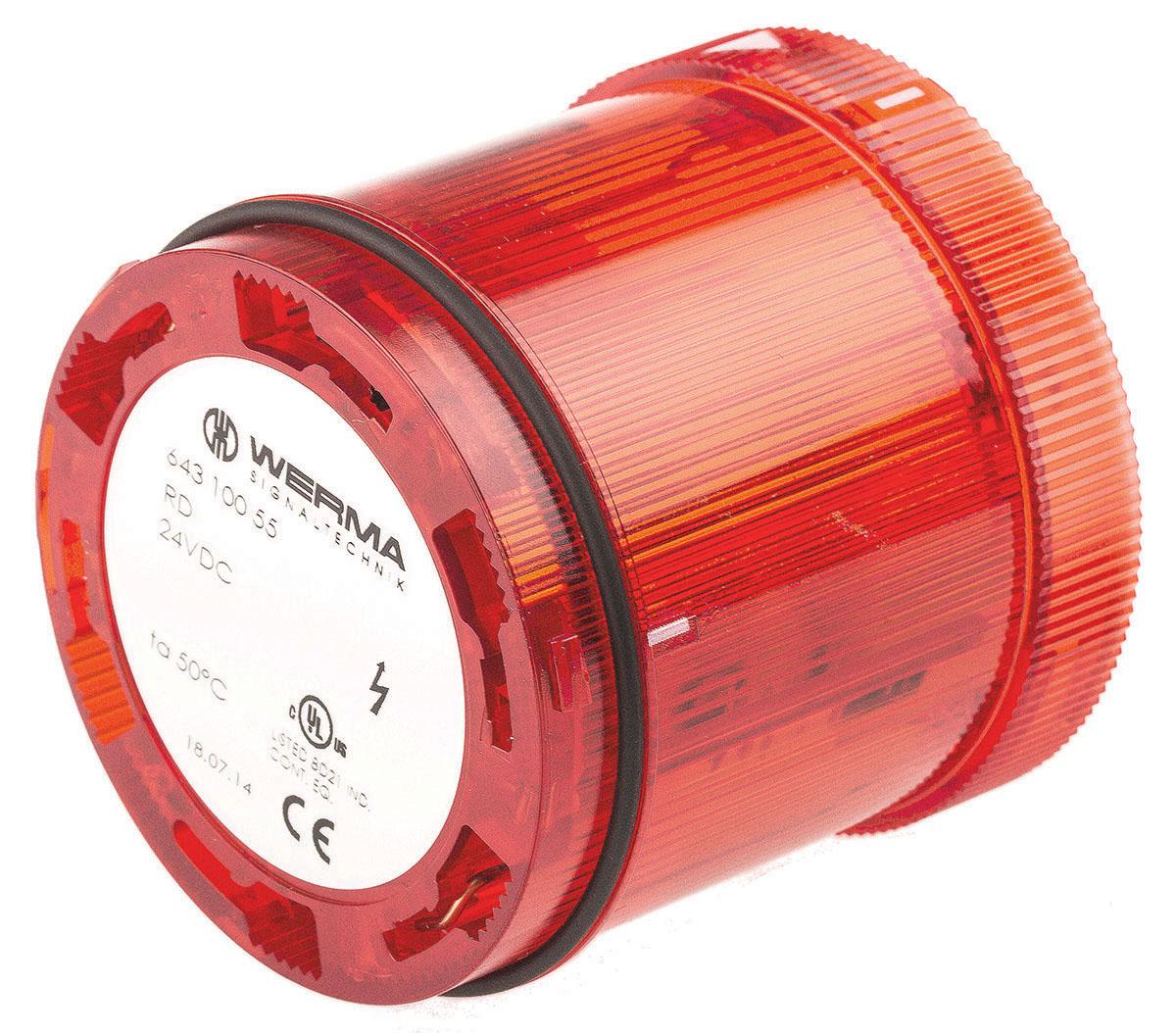 Produktfoto 1 von Werma KombiSIGN 71 643 Xenon Signalleuchte Blitz-Licht Rot, 24 Vdc, 70mm x 65mm