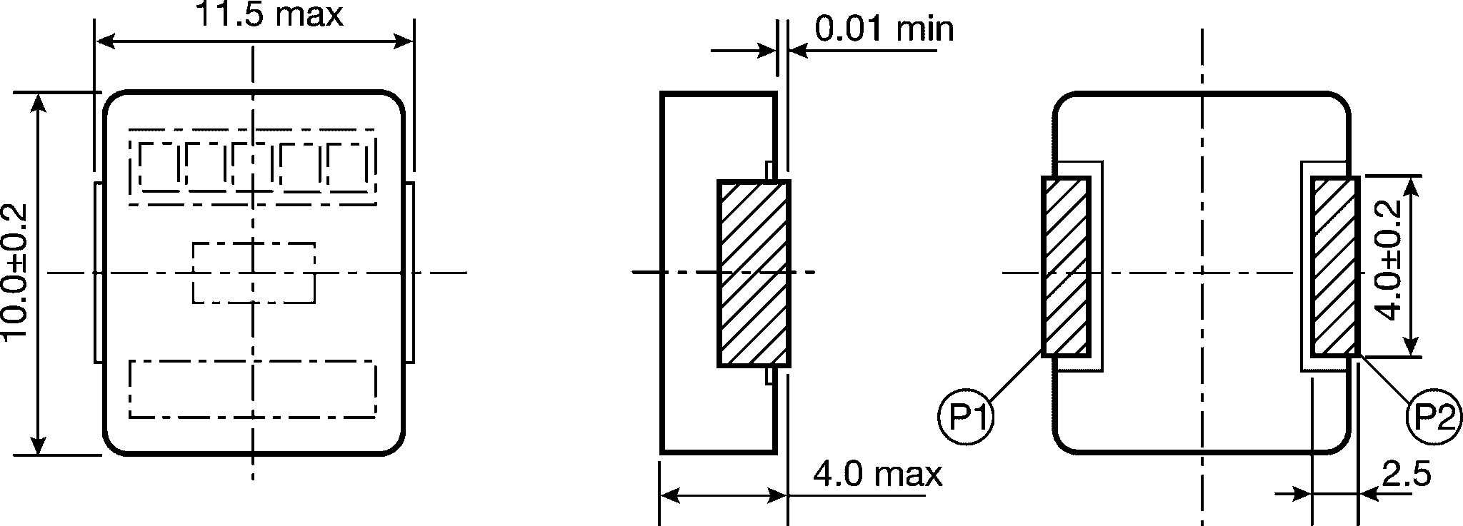 Produktfoto 1 von Panasonic PCC-M104L Drosselspule, 190 nH 28A mit Metallverbund-Kern 11.5mm / ±20%