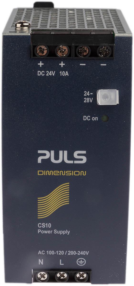 Produktfoto 1 von PULS DIMENSION C-Line Switch-Mode DIN-Schienen Netzteil 240W, 100 → 120V ac, 24V dc / 10A