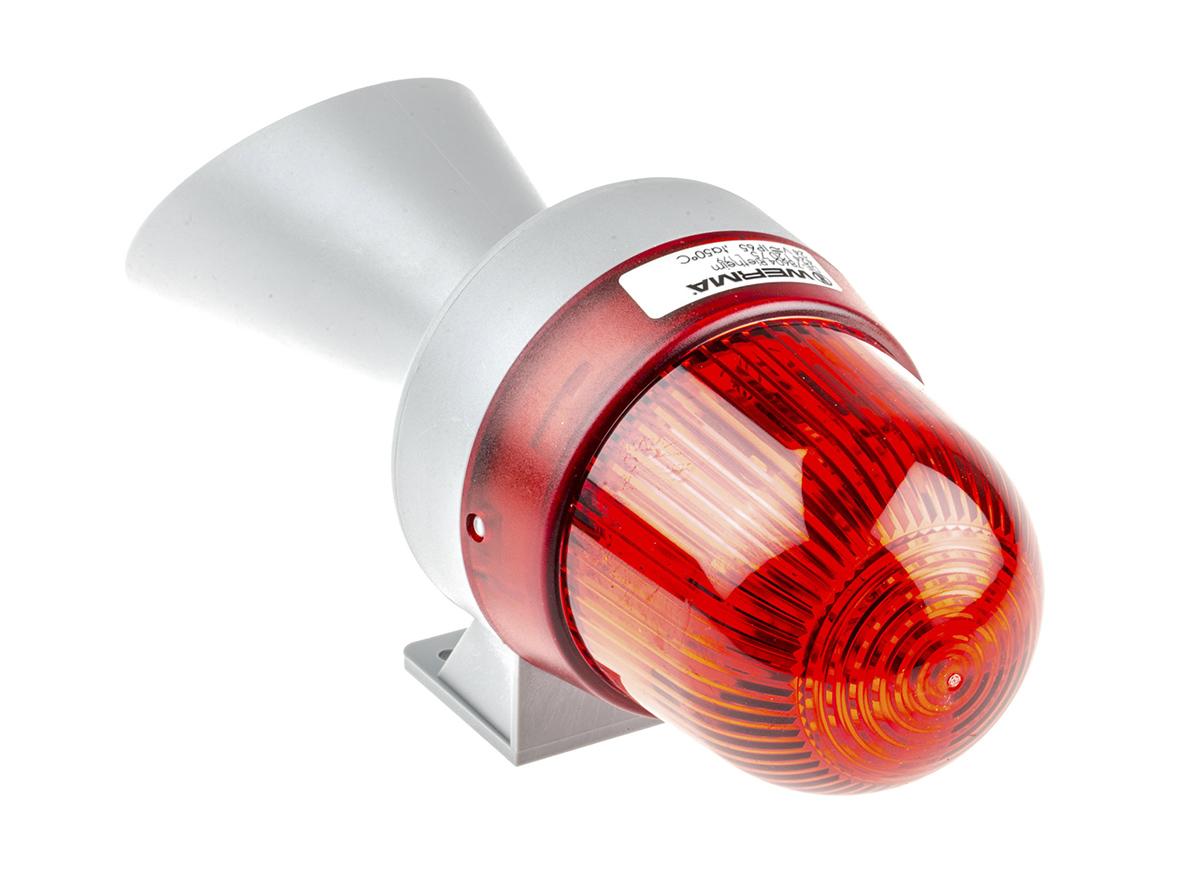 Werma 424 LED Dauer-Licht Alarm-Signalleuchte Rot / 98dB, 24 Vac/dc