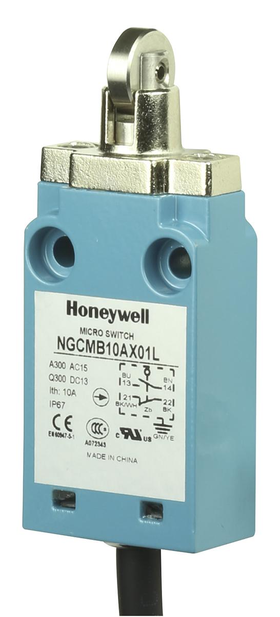 Produktfoto 1 von Honeywell NGC Endschalter, Rollenstößel, 2-poliger Wechsler, 2 Schließer/2 Öffner, IP 67, Metall, 10mA Anschluss Kabel