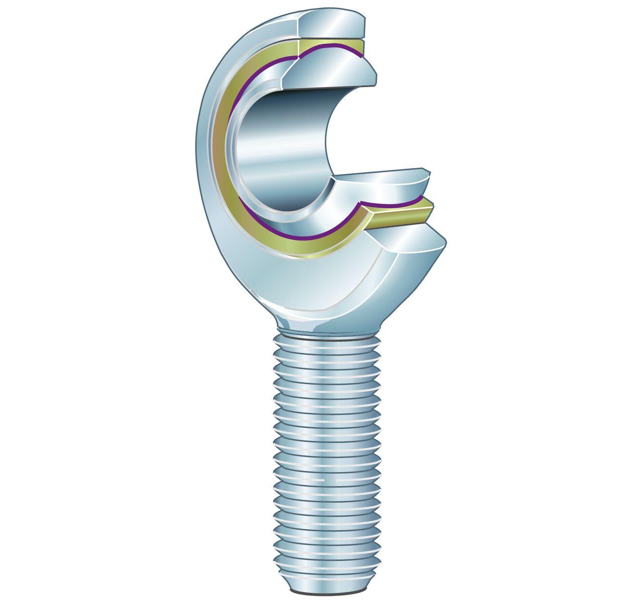 INA 103mm Stahl Gelenkkopf, Wellen-Ø 20mm, M20 Male, Traglast bis 56600N