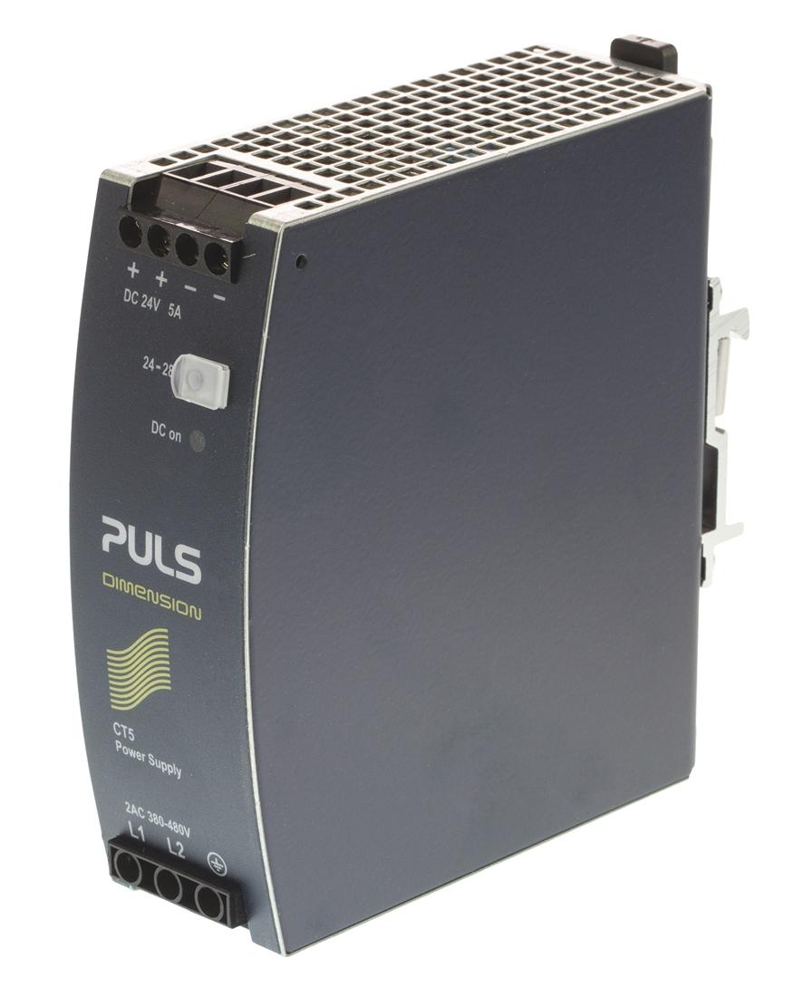 Produktfoto 1 von PULS DIMENSION C-Line 2-Phasen Switch-Mode DIN-Schienen Netzteil 120W, 380 → 480V ac, 24V dc / 5A