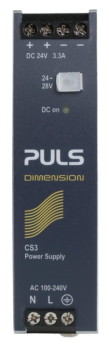 Produktfoto 1 von PULS DIMENSION C-Line Switch-Mode DIN-Schienen Netzteil 80W, 100 → 240V ac, 24V dc / 3.3A