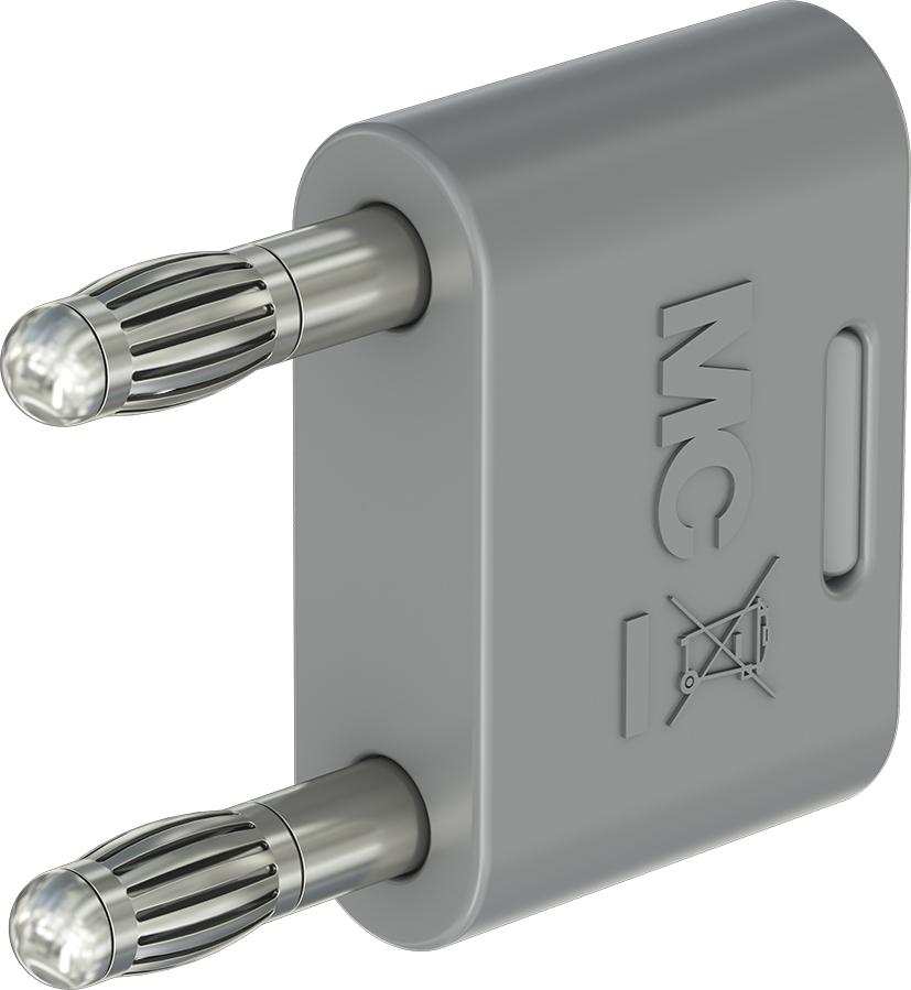 Stäubli Bananenstecker Grau, Kontakt vernickelt, 30V ac / 32A