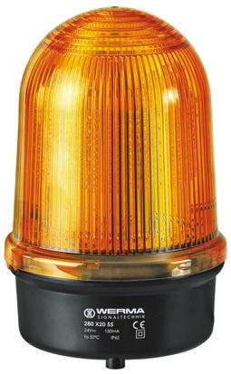 Werma BM 280, LED Dauer Signalleuchte Gelb, 12 → 50 V dc, Ø 142mm x 218mm