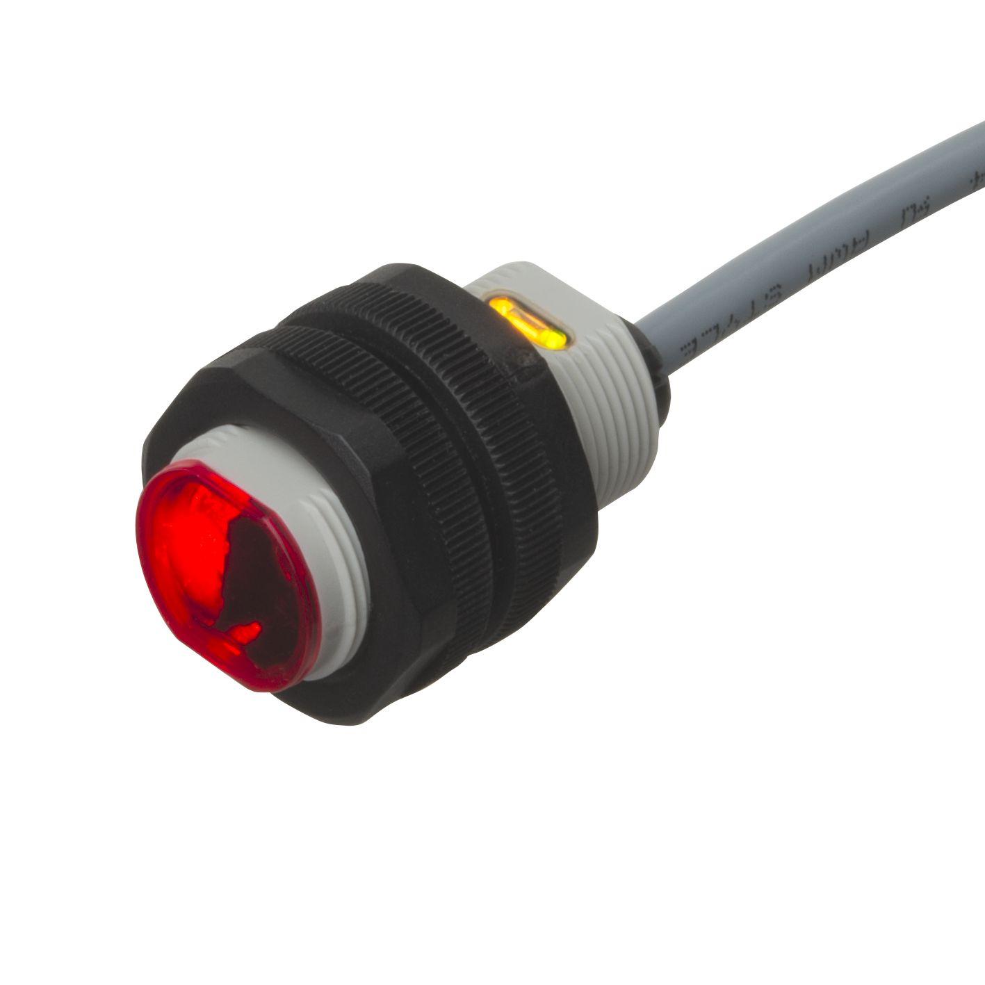 Produktfoto 1 von Carlo Gavazzi Miniatur Optischer Sensor, Diffuse Reflektor, Bereich 200 mm, PNP Ausgang, Anschlusskabel,